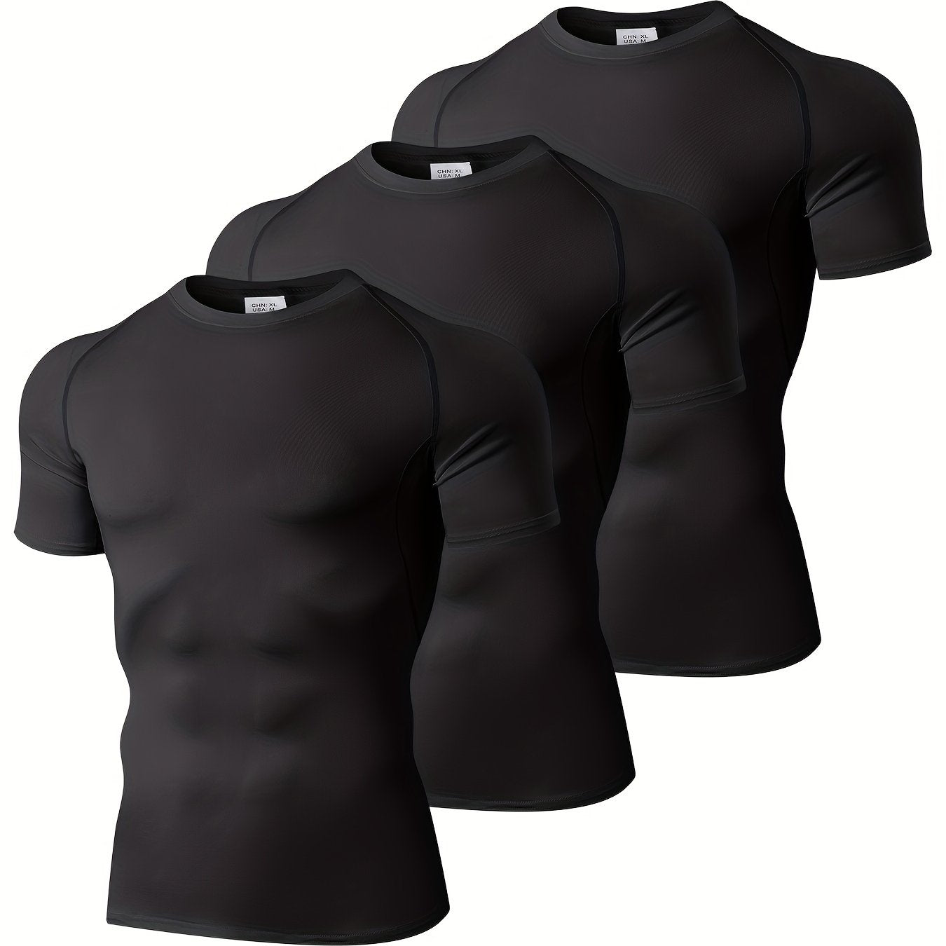 Mens Compression Workout Tshirt Set for Outdoor Sports