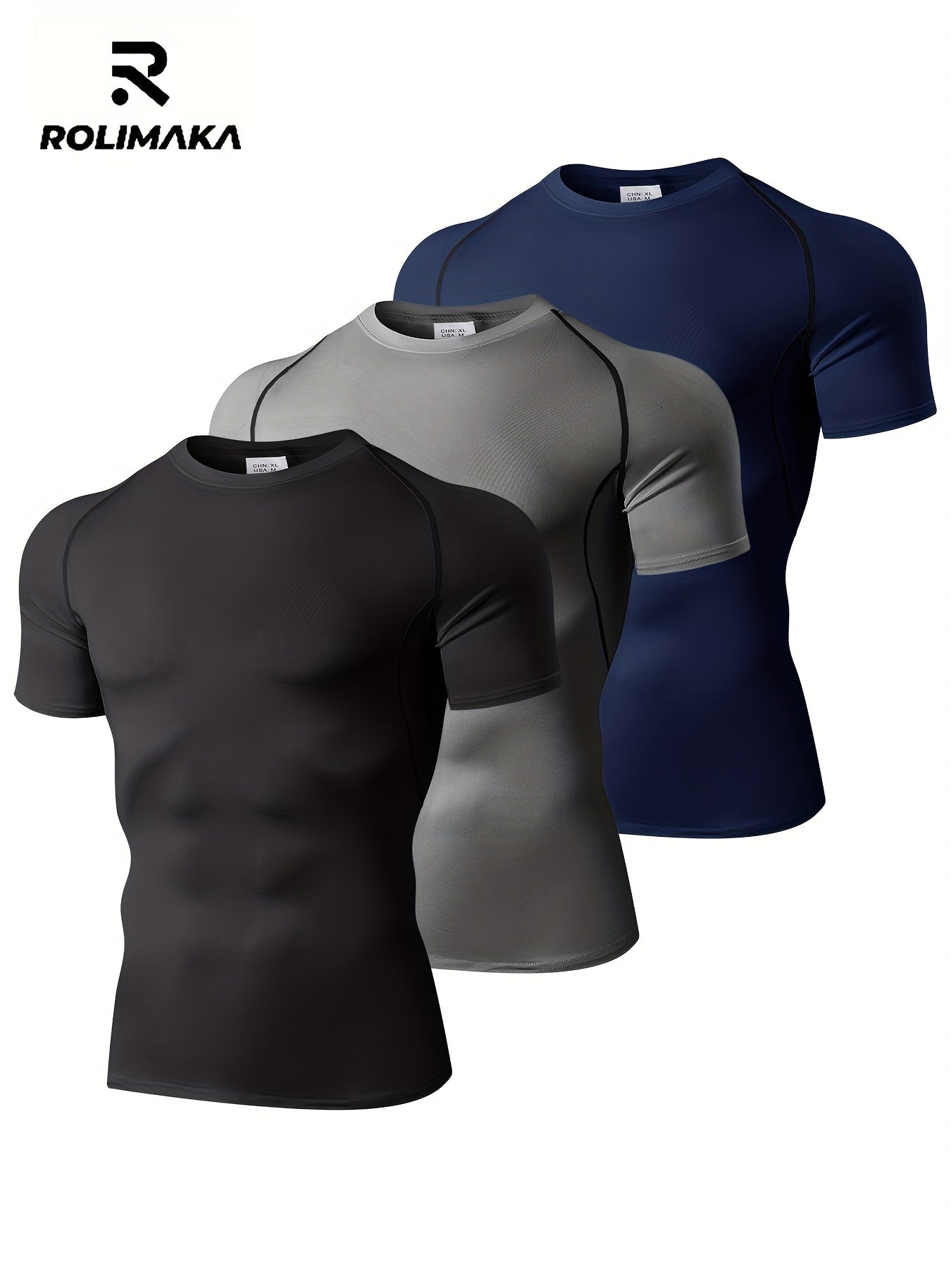 Mens Compression Workout Tshirt Set for Outdoor Sports