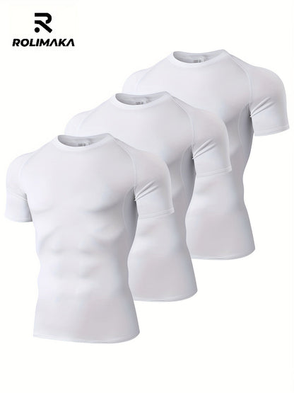 Mens Compression Workout Tshirt Set for Outdoor Sports