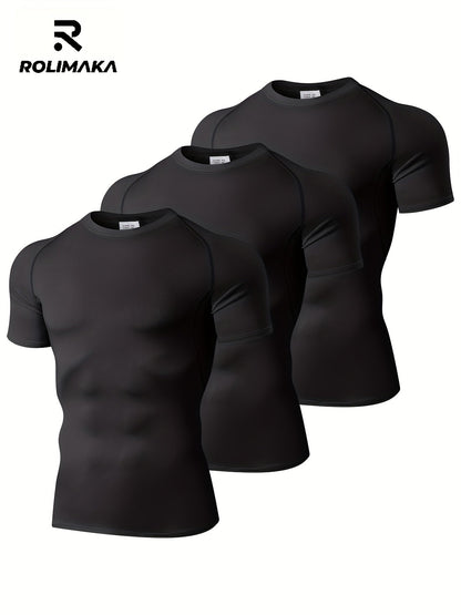 Mens Compression Workout Tshirt Set for Outdoor Sports