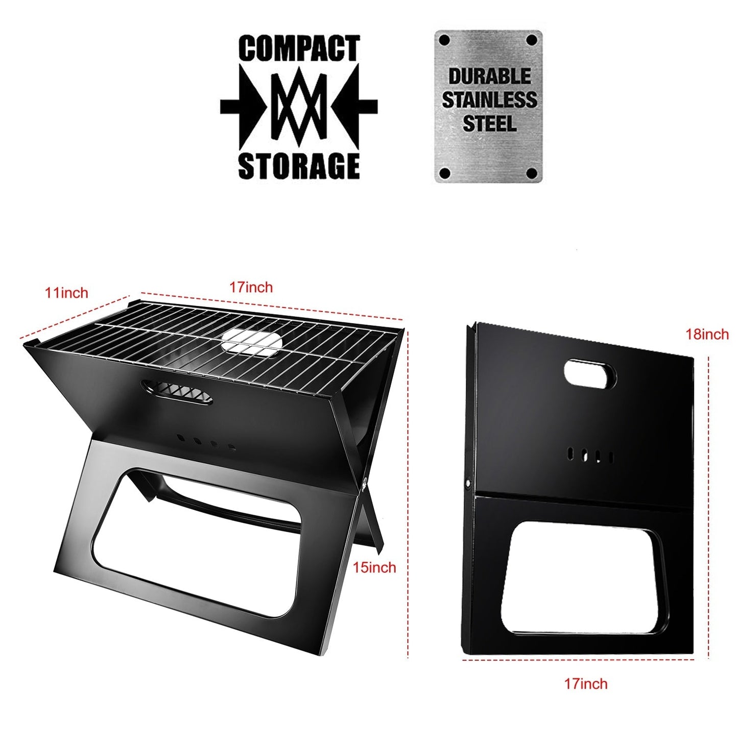 Portable BBQ Barbecue Grill Foldable Charcoal Grill